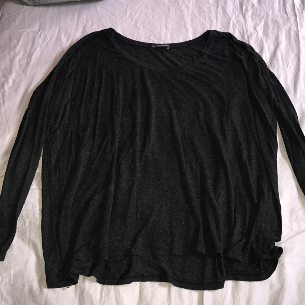 Brandy Melville Dark Charcoal Long Sleeve - (OS)